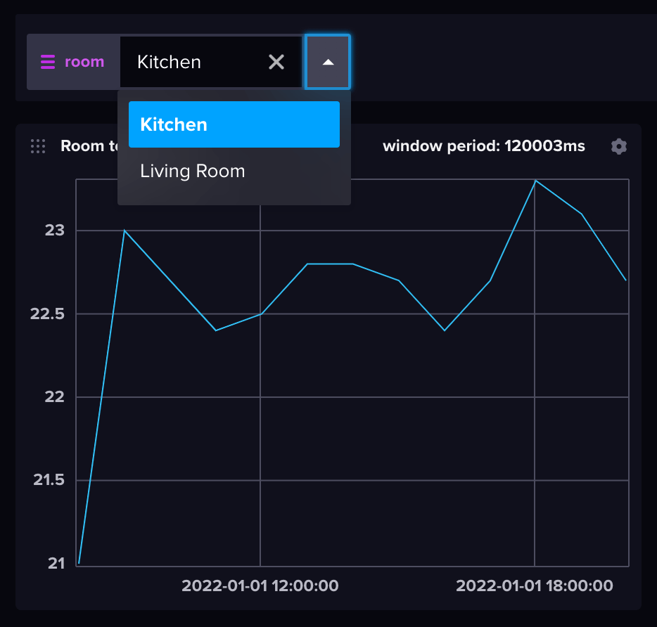 InfluxDB dashboard variable selection